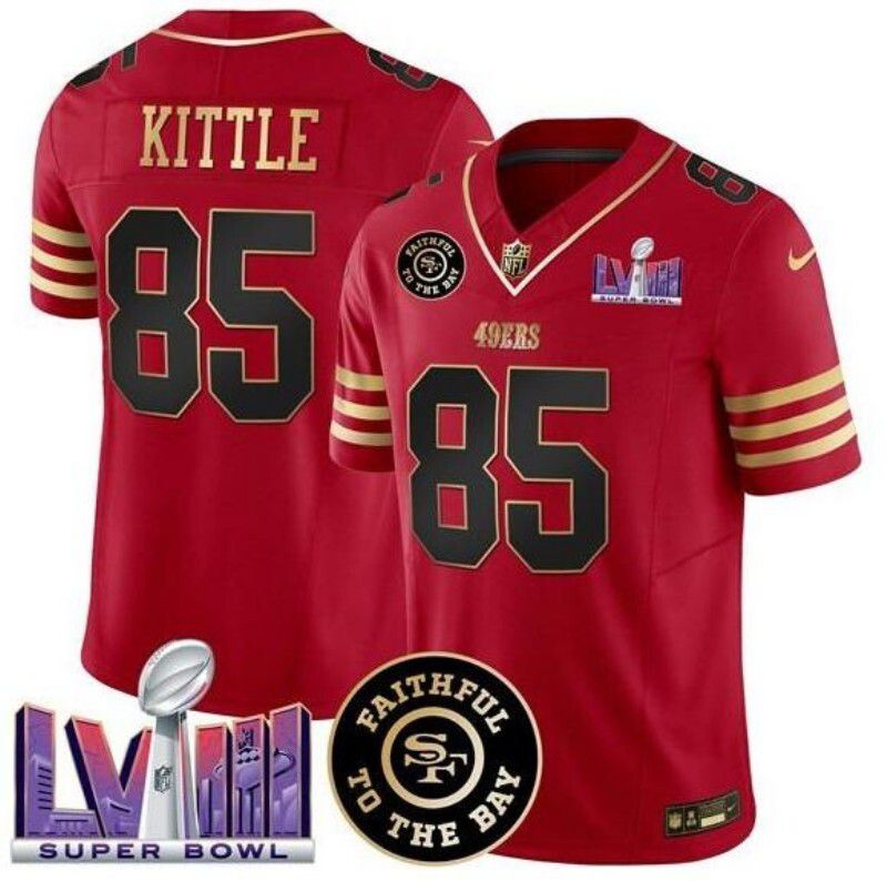 Men 2026 San Francisco 49ers #85 Kitle Red Super Bowl Nike Limited NFL Jersey style 01->seattle seahawks->NFL Jersey